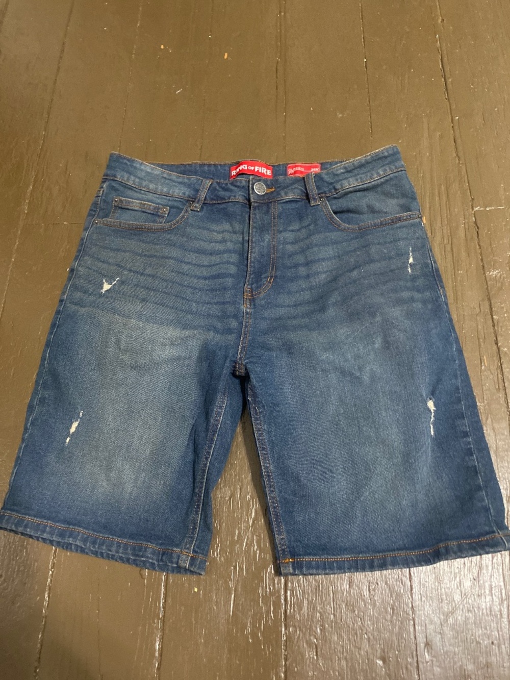 Ring of Fire Mens shorts size 34 classic fit blue Jean shorts